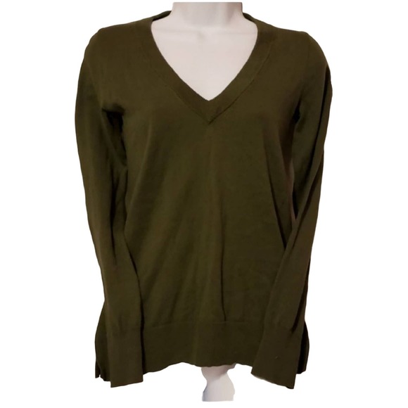 J Crew Olive V-Neck Sweater XXS - Picture 1 of 3